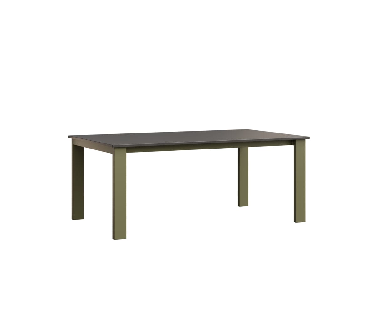 Berkley Expandable Table 42"x72 Rockwood Outdoor Furniture Hammered Top: Stainless Green Sage Closed