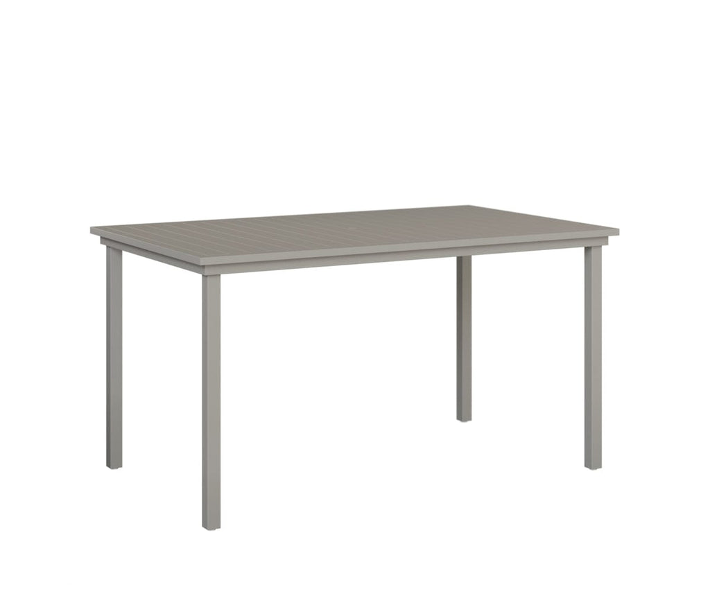 Vida 44"x73" Table - Aluminum Top - Bar Rockwood Outdoor Furniture Platinum Silver 