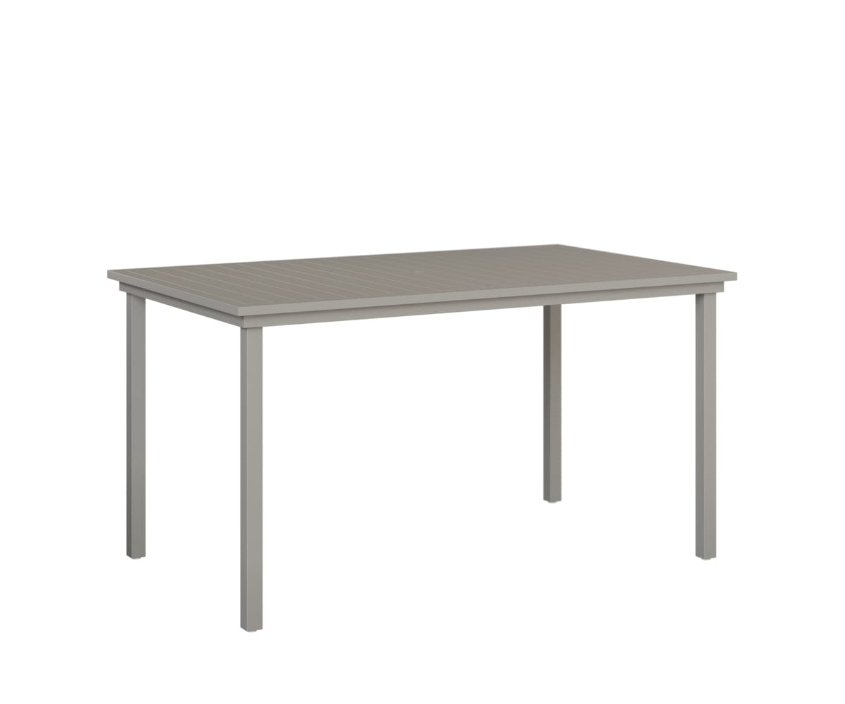Vida 44"x73" Table - Aluminum Top - Bar Rockwood Outdoor Furniture Platinum Silver 