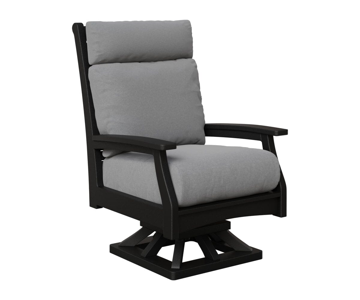 Classic Terrace High Back Swivel Rocker Rockwood Outdoor Furniture Black 