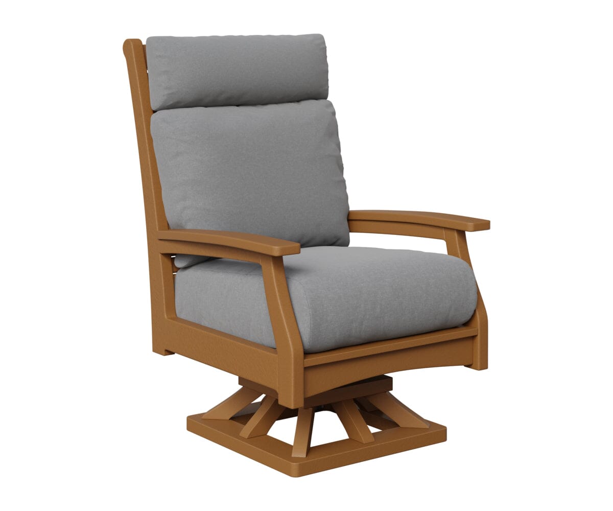 Classic Terrace High Back Swivel Rocker Rockwood Outdoor Furniture Cedar 