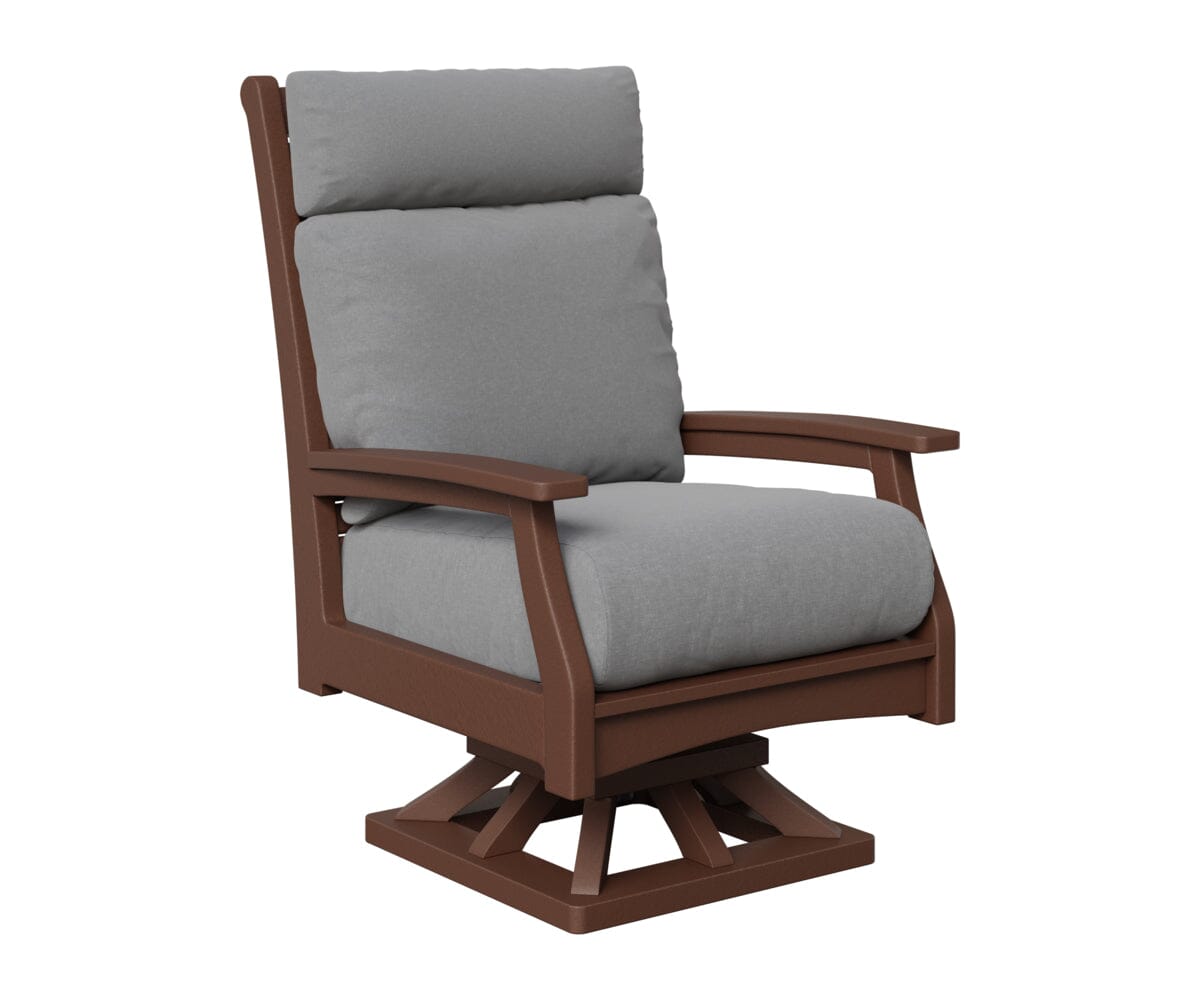 Classic Terrace High Back Swivel Rocker Rockwood Outdoor Furniture Chocolate Brown 