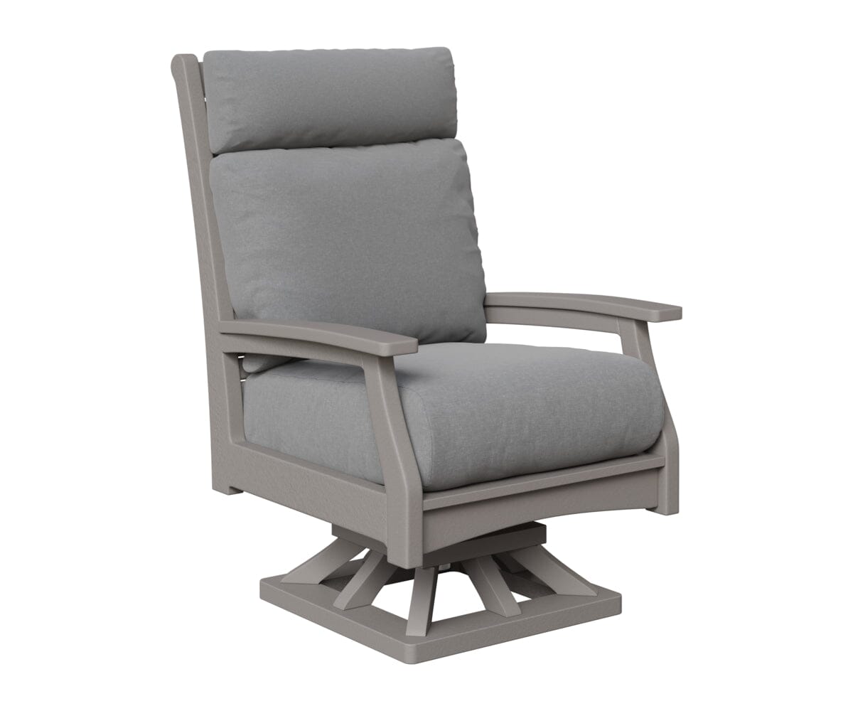 Classic Terrace High Back Swivel Rocker Rockwood Outdoor Furniture Light Gray 
