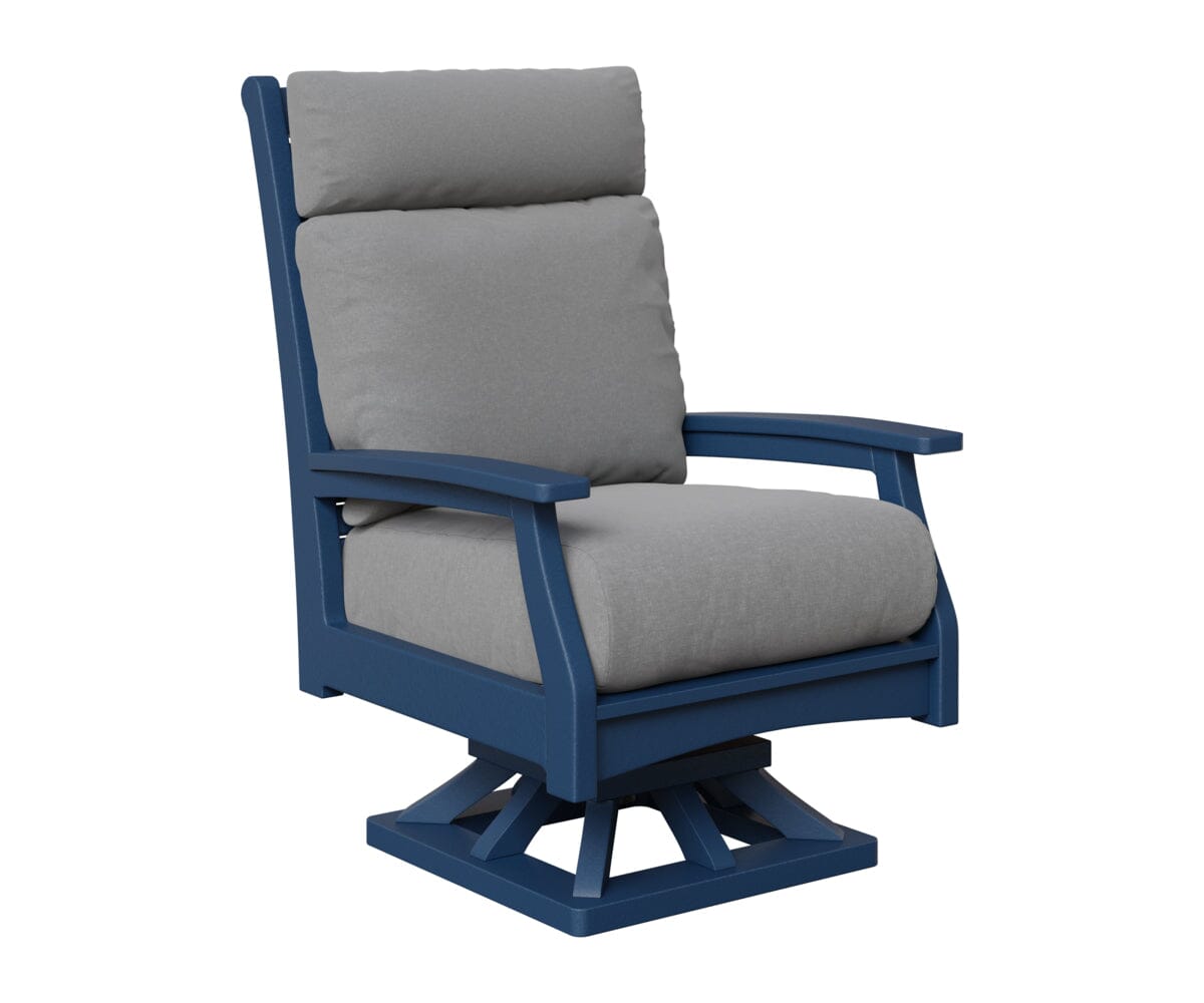 Classic Terrace High Back Swivel Rocker Rockwood Outdoor Furniture Navy Blue 