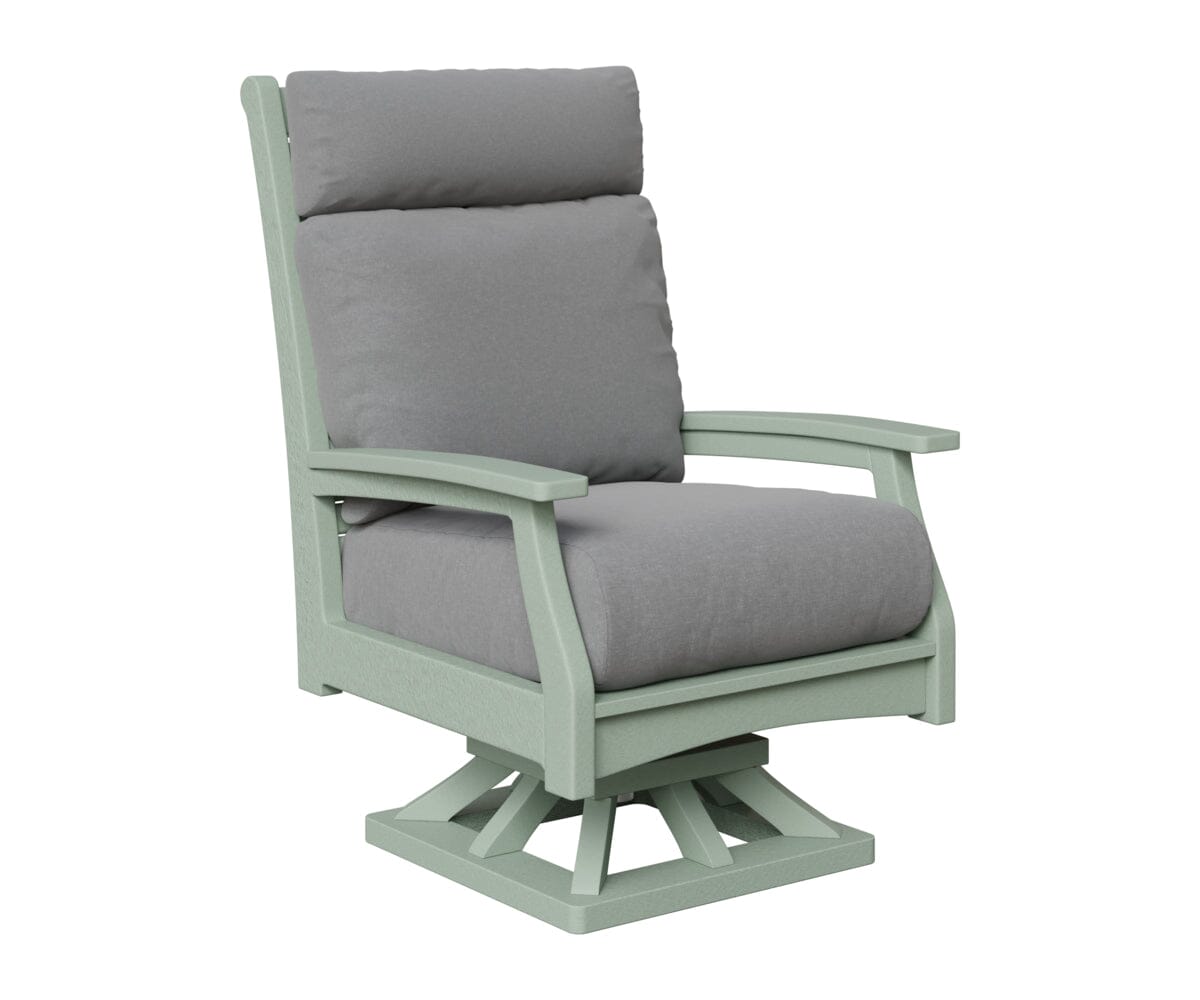 Classic Terrace High Back Swivel Rocker Rockwood Outdoor Furniture Seafoam 