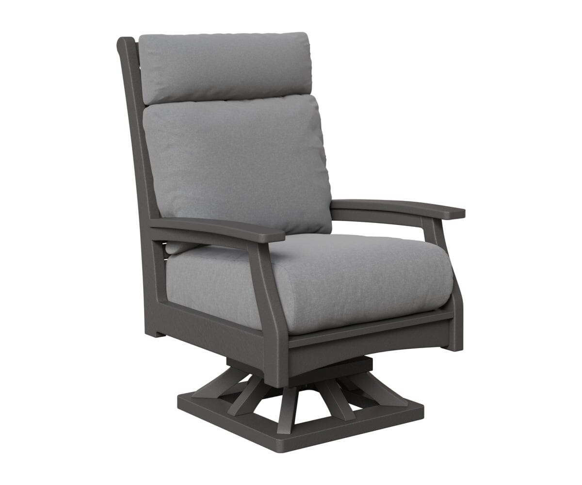 Classic Terrace High Back Swivel Rocker Rockwood Outdoor Furniture Smoke Gray 