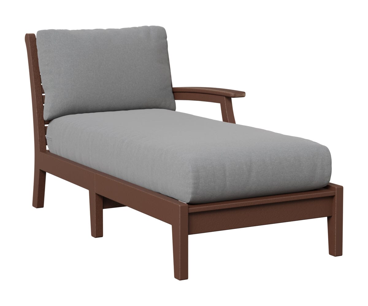 Classic Terrace Left Arm Chaise Lounge Rockwood Outdoor Furniture Chocolate Brown 