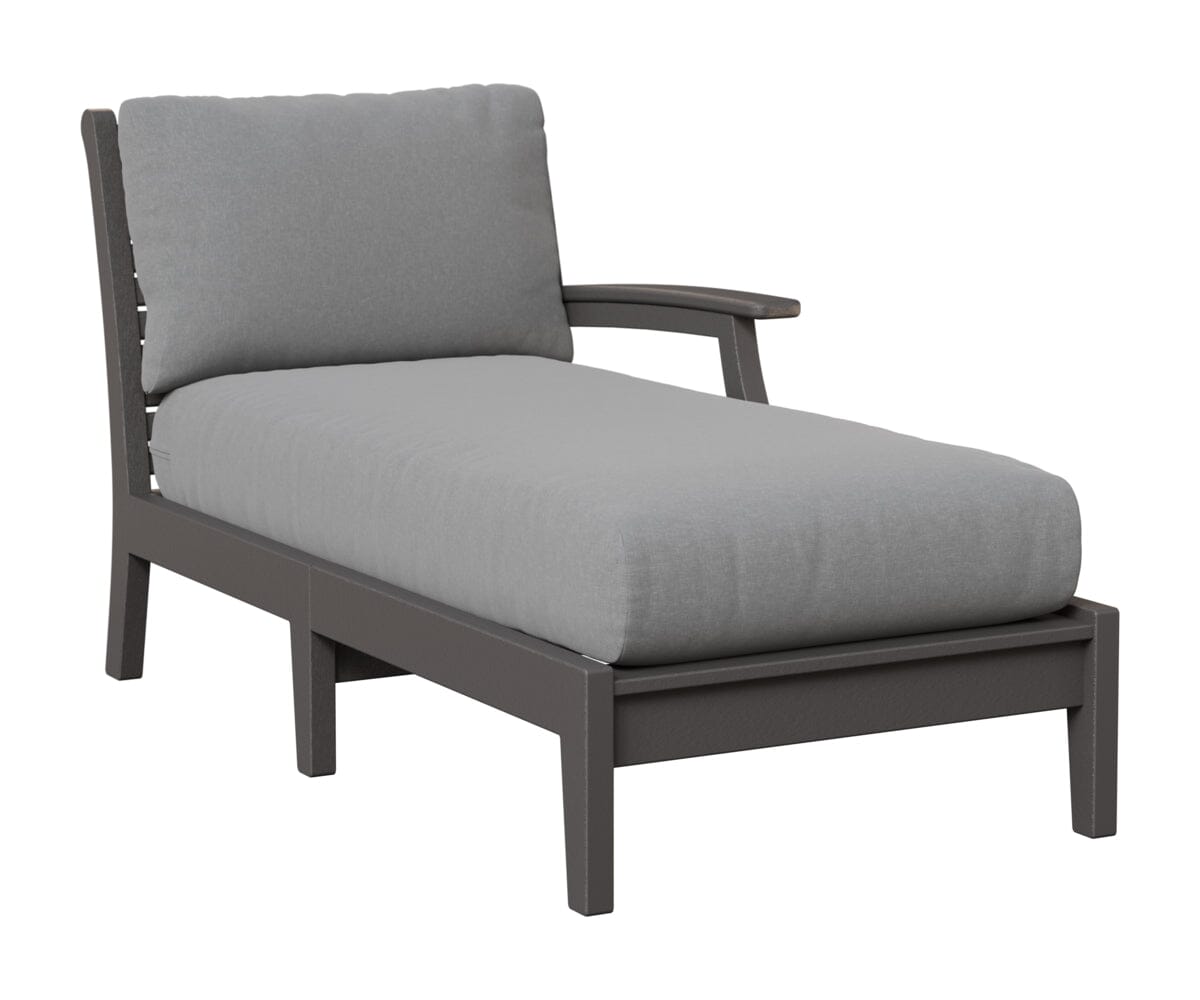 Classic Terrace Left Arm Chaise Lounge Rockwood Outdoor Furniture Smoke Gray 