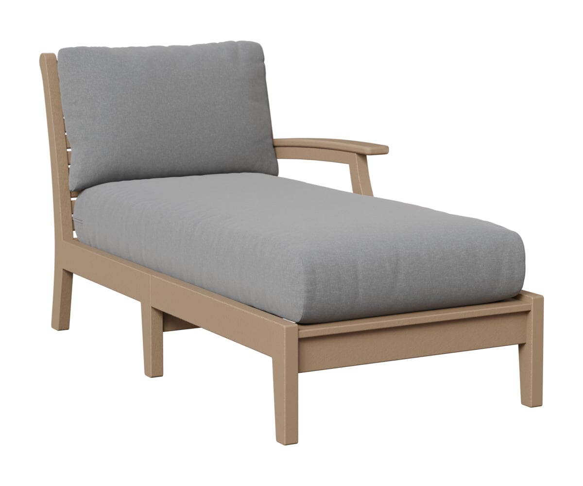 Classic Terrace Left Arm Chaise Lounge Rockwood Outdoor Furniture Weatherwood 