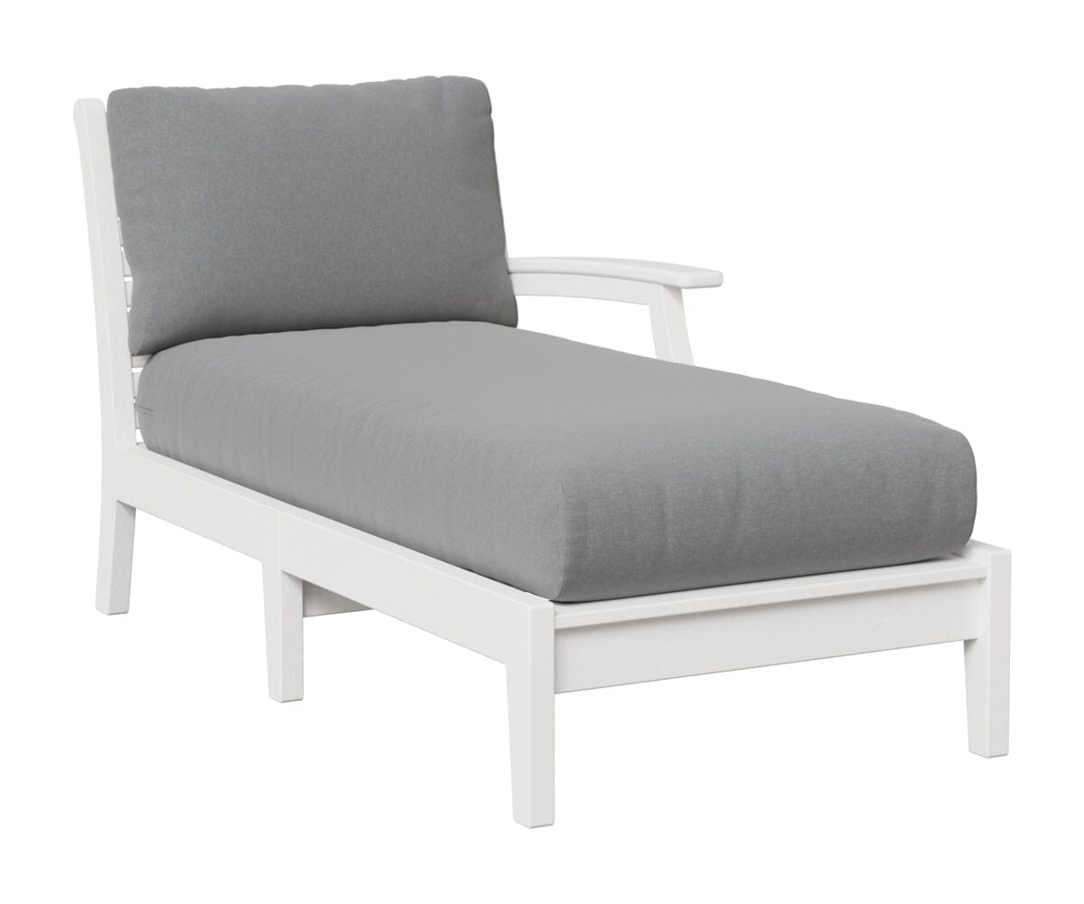 Classic Terrace Left Arm Chaise Lounge Rockwood Outdoor Furniture White 