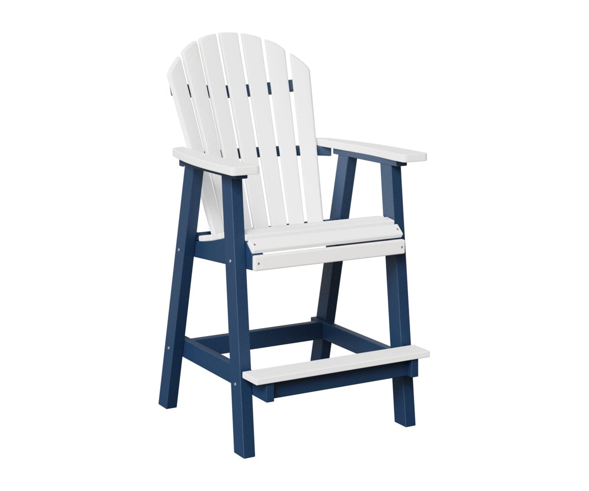Comfo-Back Bar Chair Rockwood Outdoor Furniture White Navy Blue 