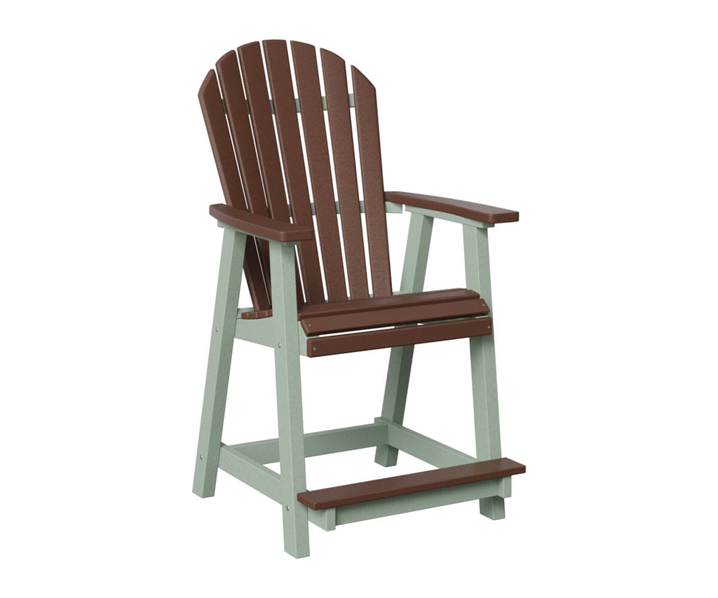 Comfo-Back Counter Chair Rockwood Outdoor Furniture Chocolate Brown Seafoam 