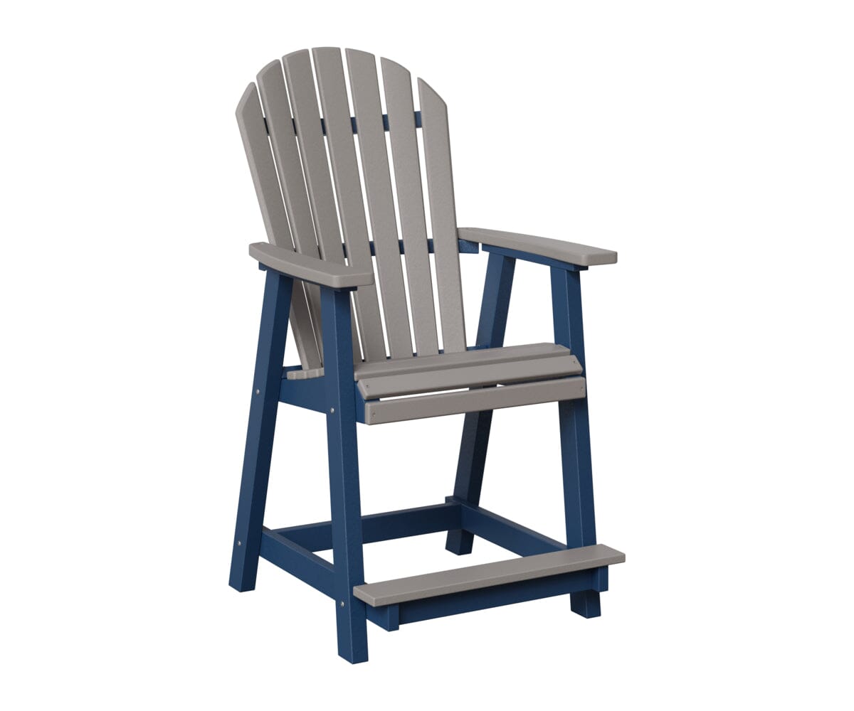 Comfo-Back Counter Chair Rockwood Outdoor Furniture Light Gray Navy Blue 