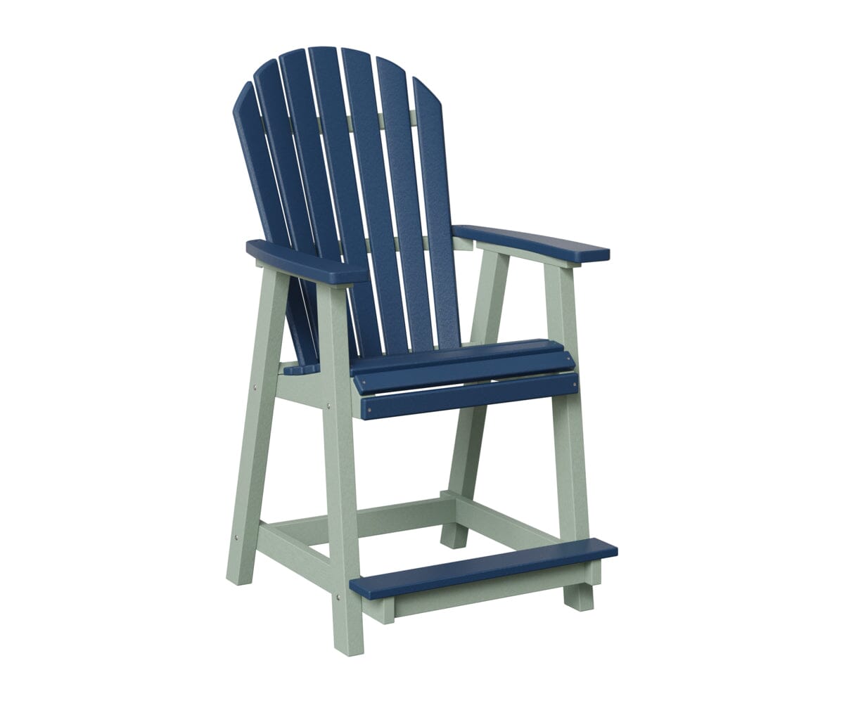 Comfo-Back Counter Chair Rockwood Outdoor Furniture Navy Blue Seafoam 