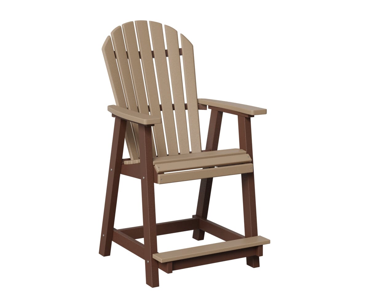Comfo-Back Counter Chair Rockwood Outdoor Furniture Weatherwood Chocolate Brown 