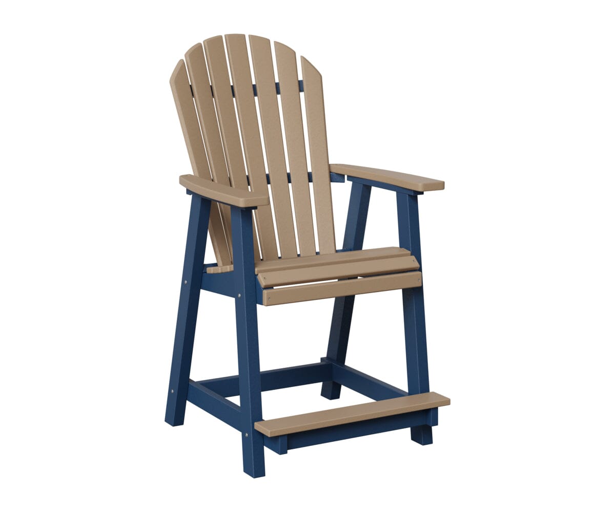 Comfo-Back Counter Chair Rockwood Outdoor Furniture Weatherwood Navy Blue 