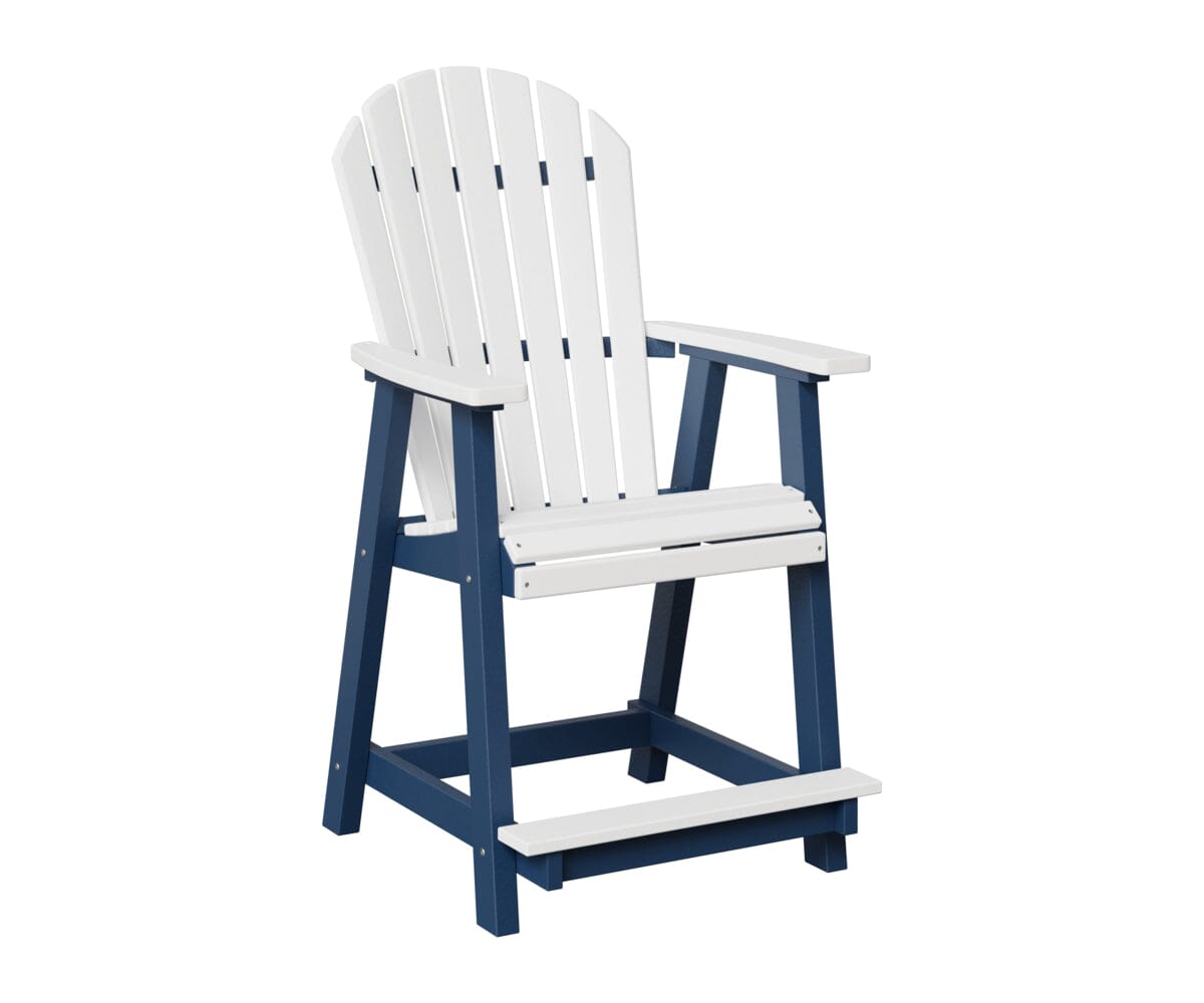 Comfo-Back Counter Chair Rockwood Outdoor Furniture White Navy Blue 