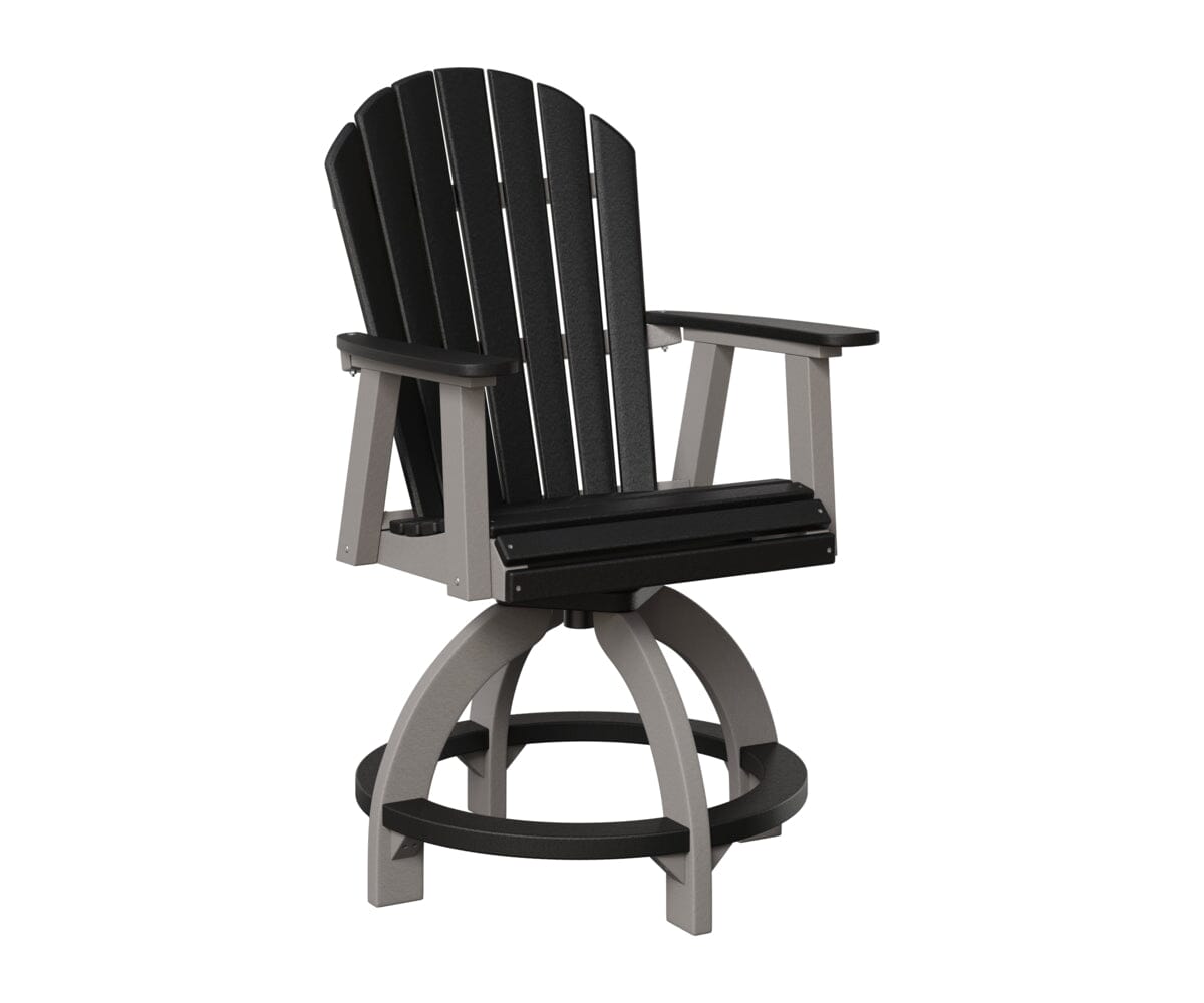 Comfo-Back Swivel Counter Chair Rockwood Outdoor Furniture Black Light Gray 