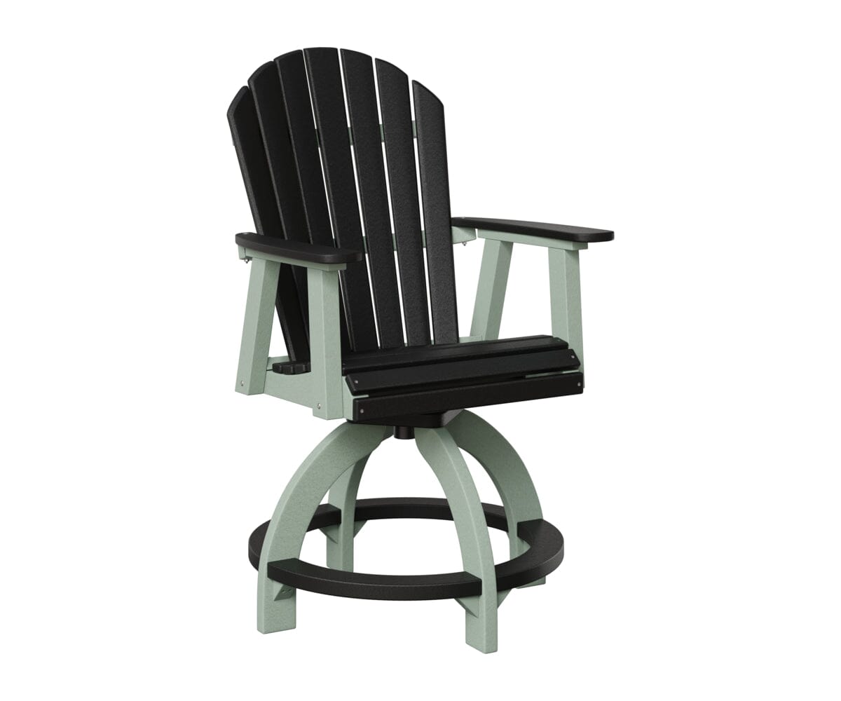 Comfo-Back Swivel Counter Chair Rockwood Outdoor Furniture Black Seafoam 