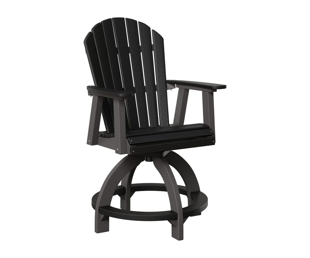 Comfo-Back Swivel Counter Chair Rockwood Outdoor Furniture Black Smoke Gray 