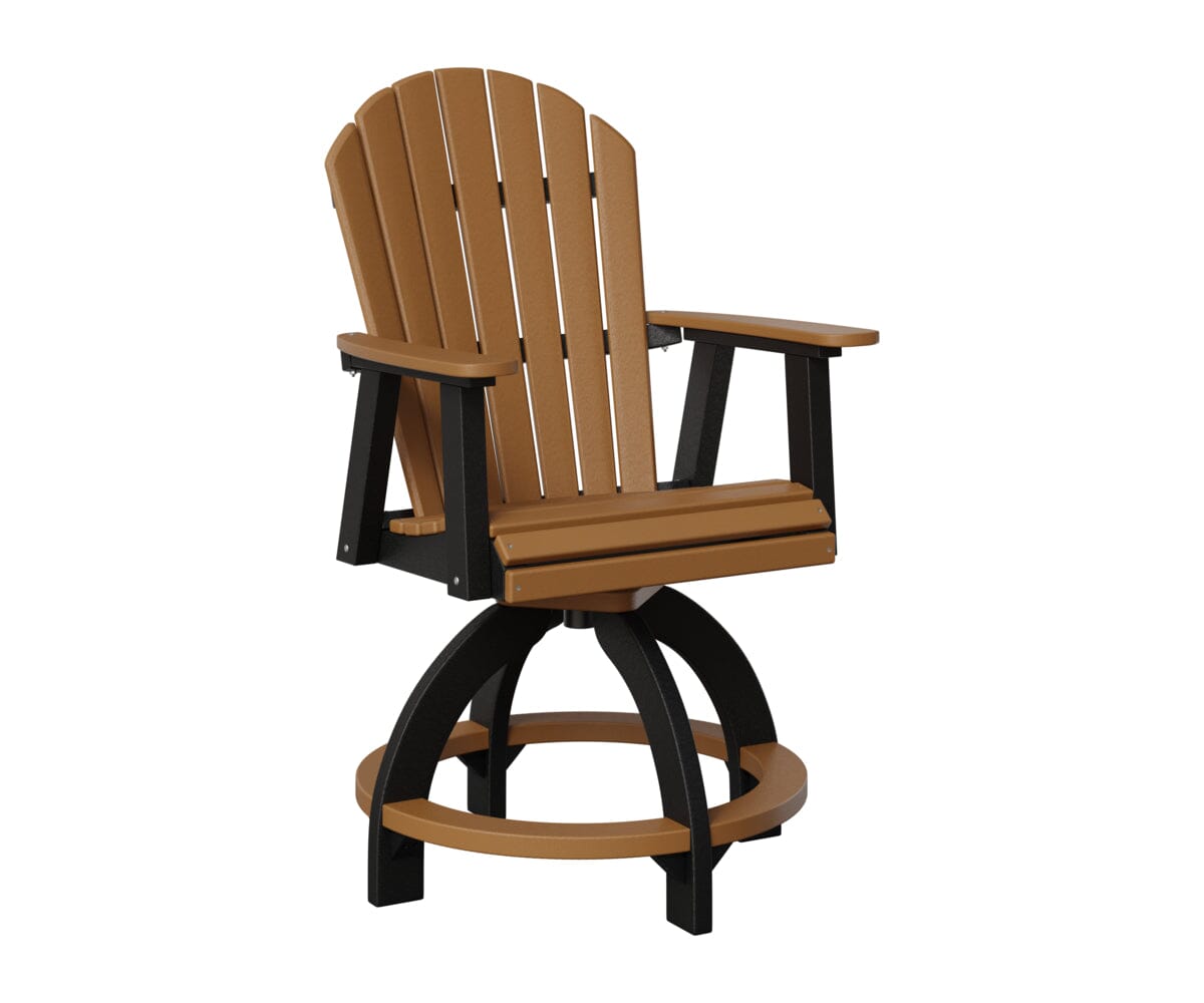 Comfo-Back Swivel Counter Chair Rockwood Outdoor Furniture Cedar Black 