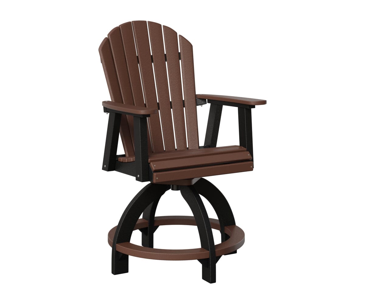 Comfo-Back Swivel Counter Chair Rockwood Outdoor Furniture Chocolate Brown Black 