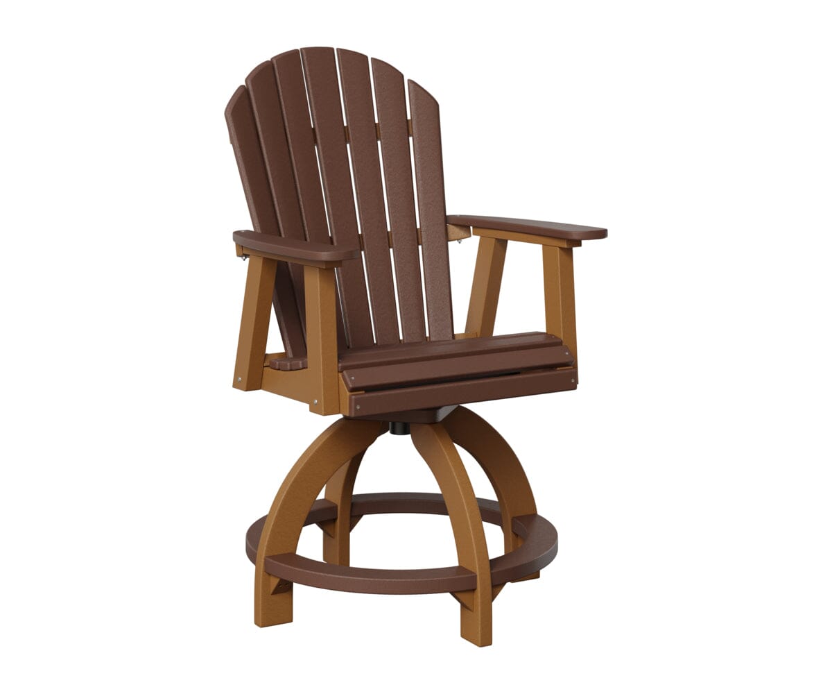 Comfo-Back Swivel Counter Chair Rockwood Outdoor Furniture Chocolate Brown Cedar 