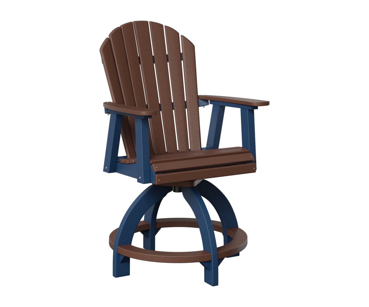 Comfo-Back Swivel Counter Chair Rockwood Outdoor Furniture Chocolate Brown Navy Blue 