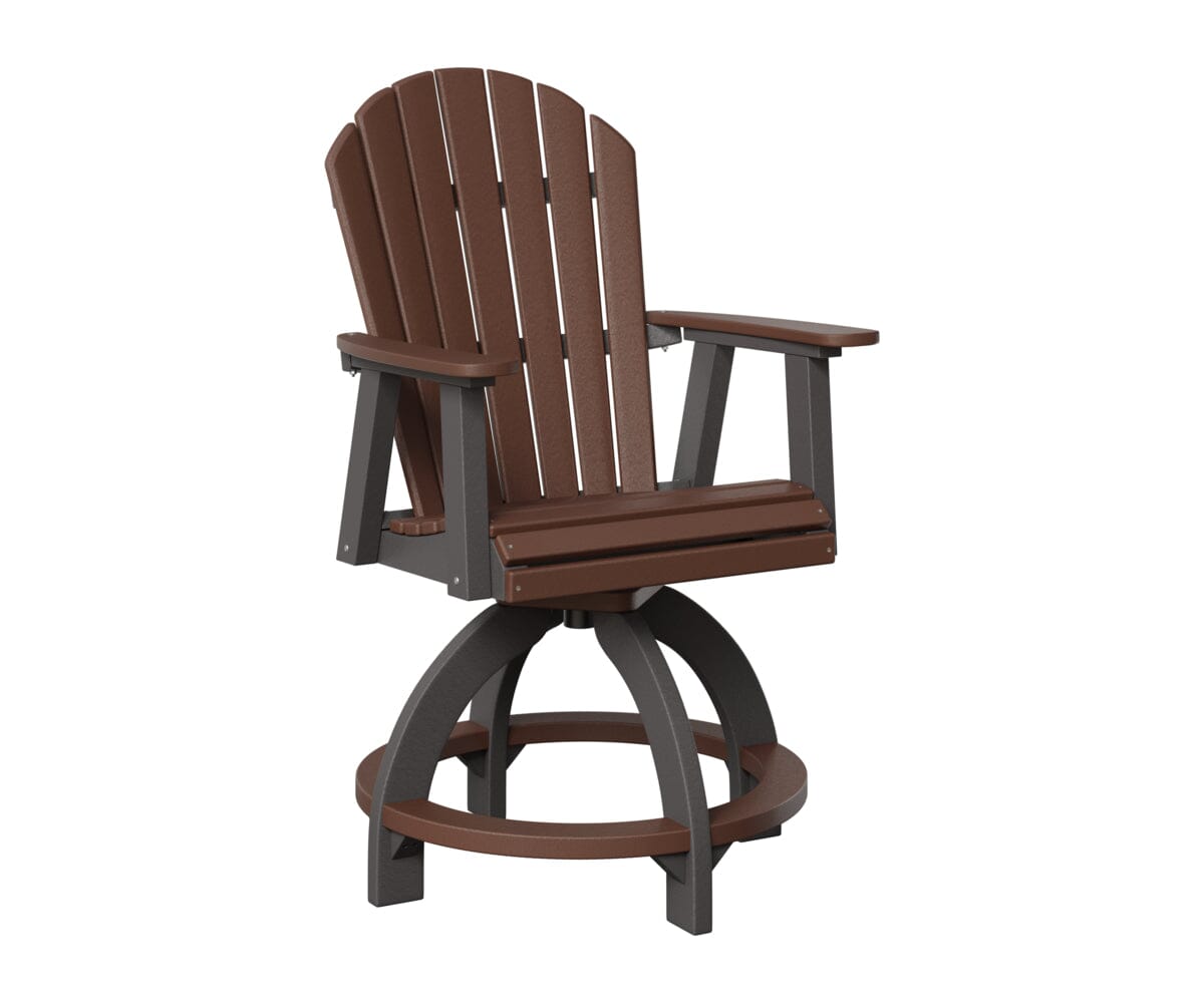 Comfo-Back Swivel Counter Chair Rockwood Outdoor Furniture Chocolate Brown Smoke Gray 