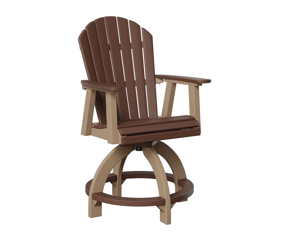 Comfo-Back Swivel Counter Chair Rockwood Outdoor Furniture Chocolate Brown Weatherwood 