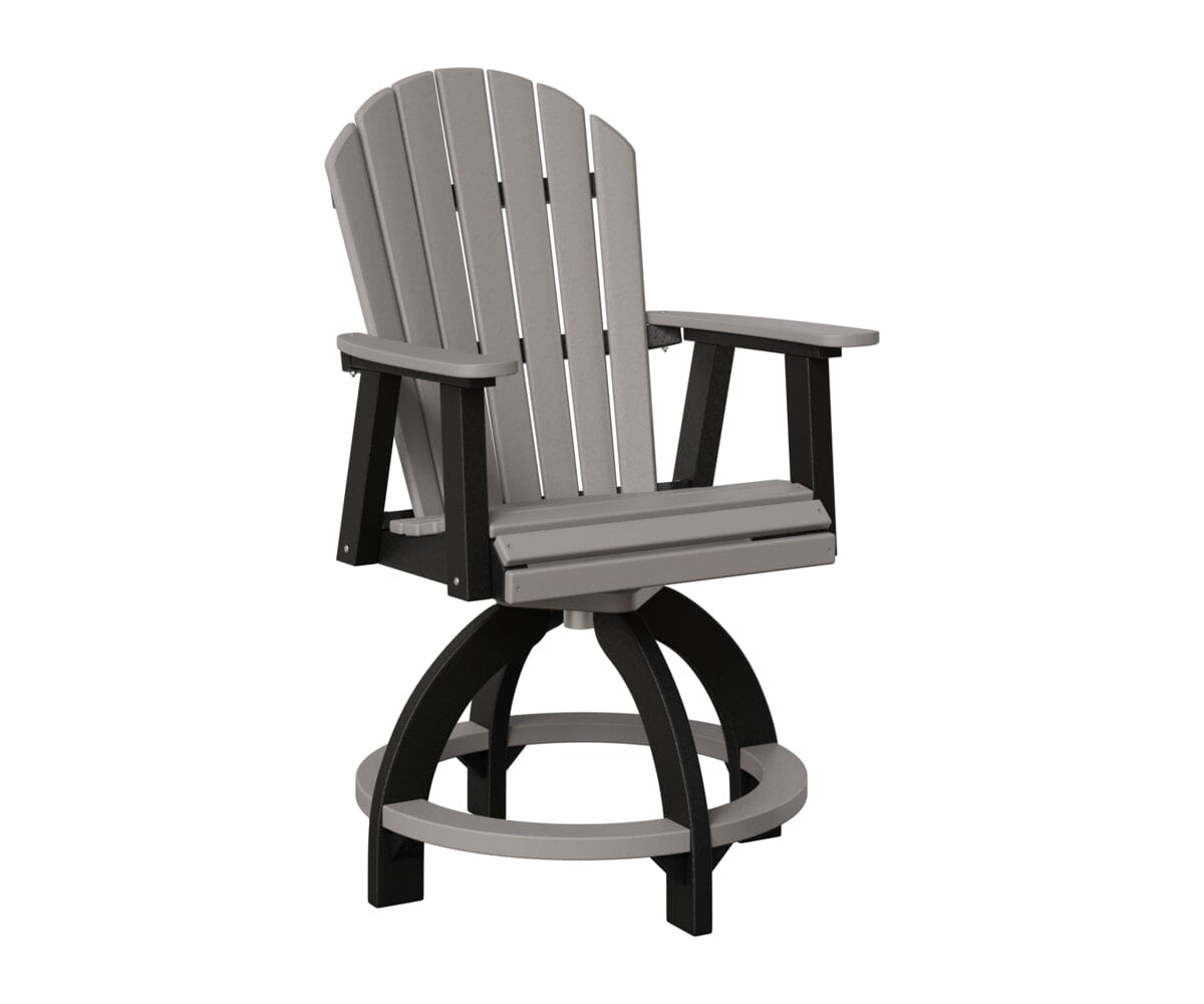 Comfo-Back Swivel Counter Chair Rockwood Outdoor Furniture Light Gray Black 
