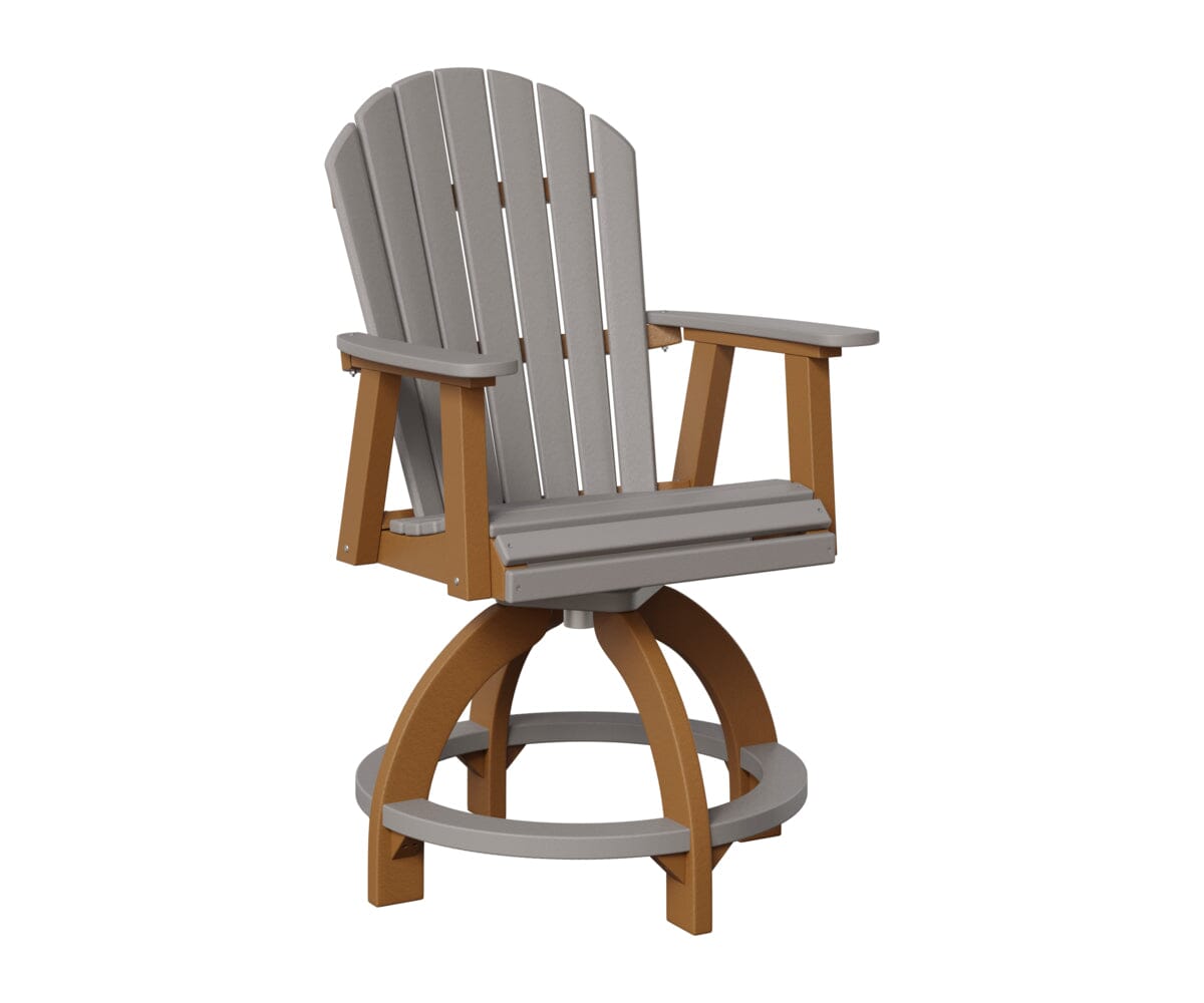 Comfo-Back Swivel Counter Chair Rockwood Outdoor Furniture Light Gray Cedar 