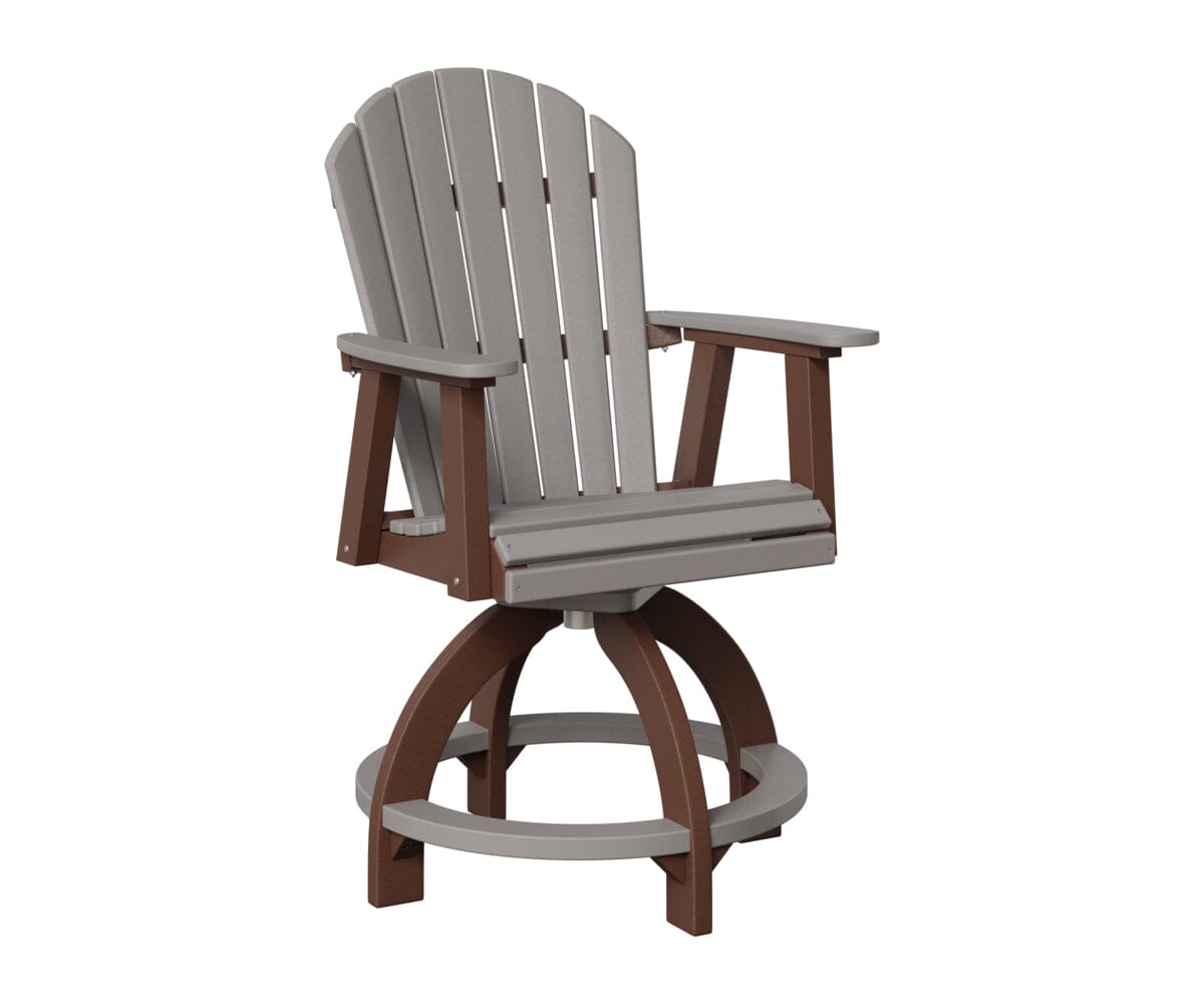 Comfo-Back Swivel Counter Chair Rockwood Outdoor Furniture Light Gray Chocolate Brown 