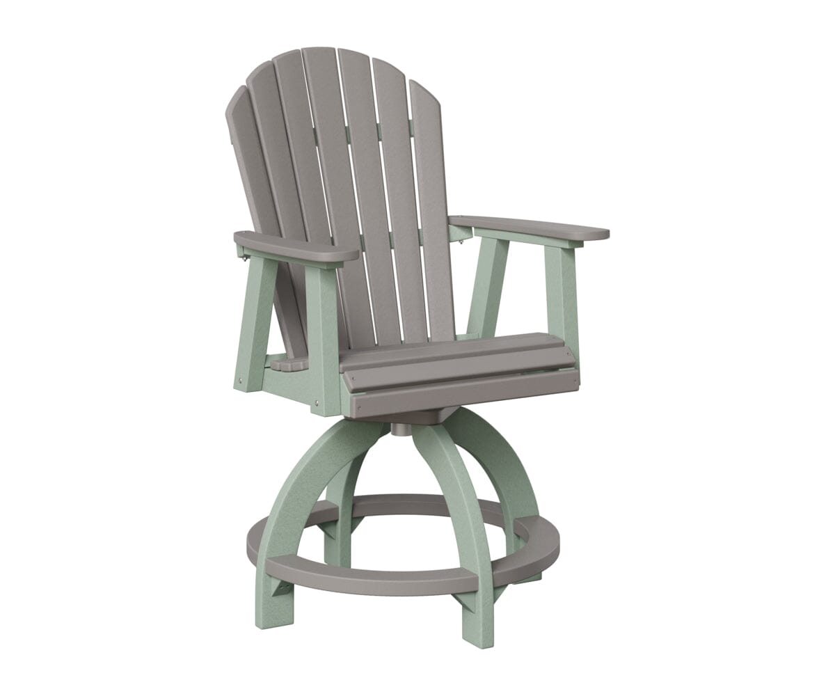 Comfo-Back Swivel Counter Chair Rockwood Outdoor Furniture Light Gray Seafoam 