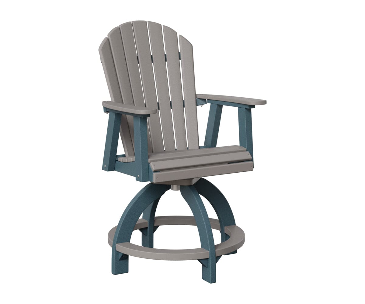 Comfo-Back Swivel Counter Chair Rockwood Outdoor Furniture Light Gray Slate 