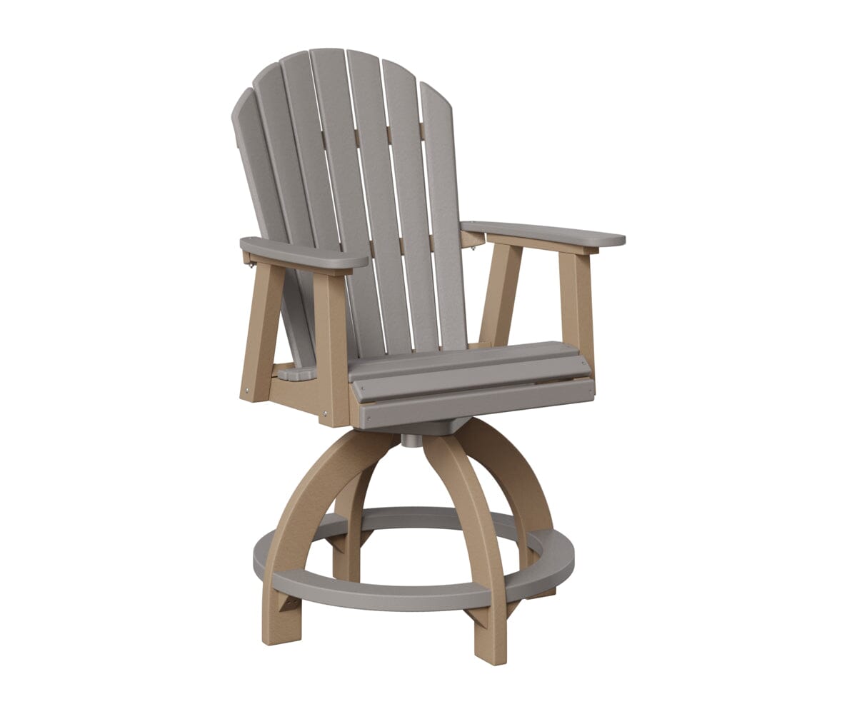 Comfo-Back Swivel Counter Chair Rockwood Outdoor Furniture Light Gray Weatherwood 