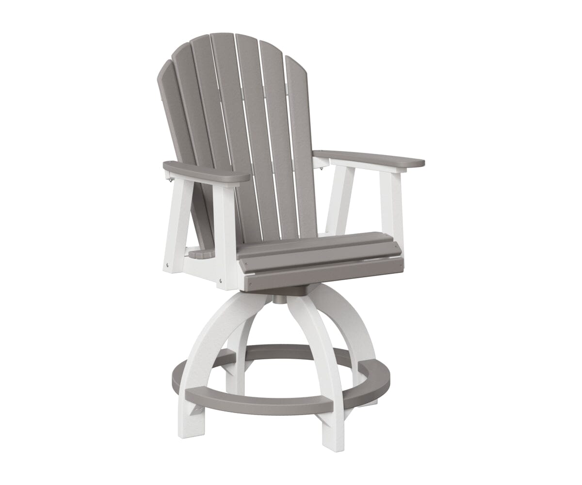 Comfo-Back Swivel Counter Chair Rockwood Outdoor Furniture Light Gray White 