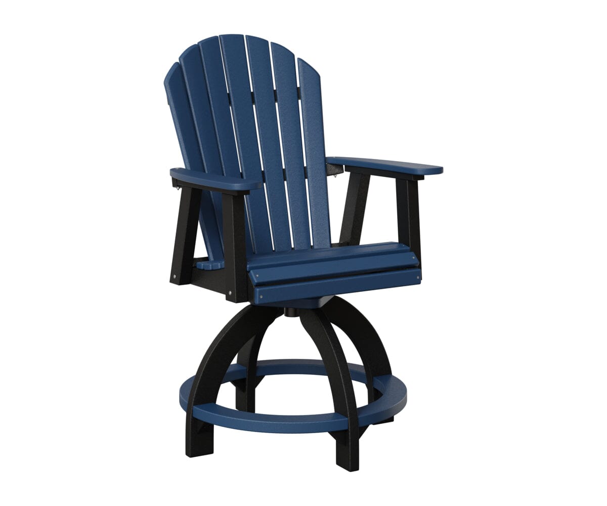 Comfo-Back Swivel Counter Chair Rockwood Outdoor Furniture Navy Blue Black 