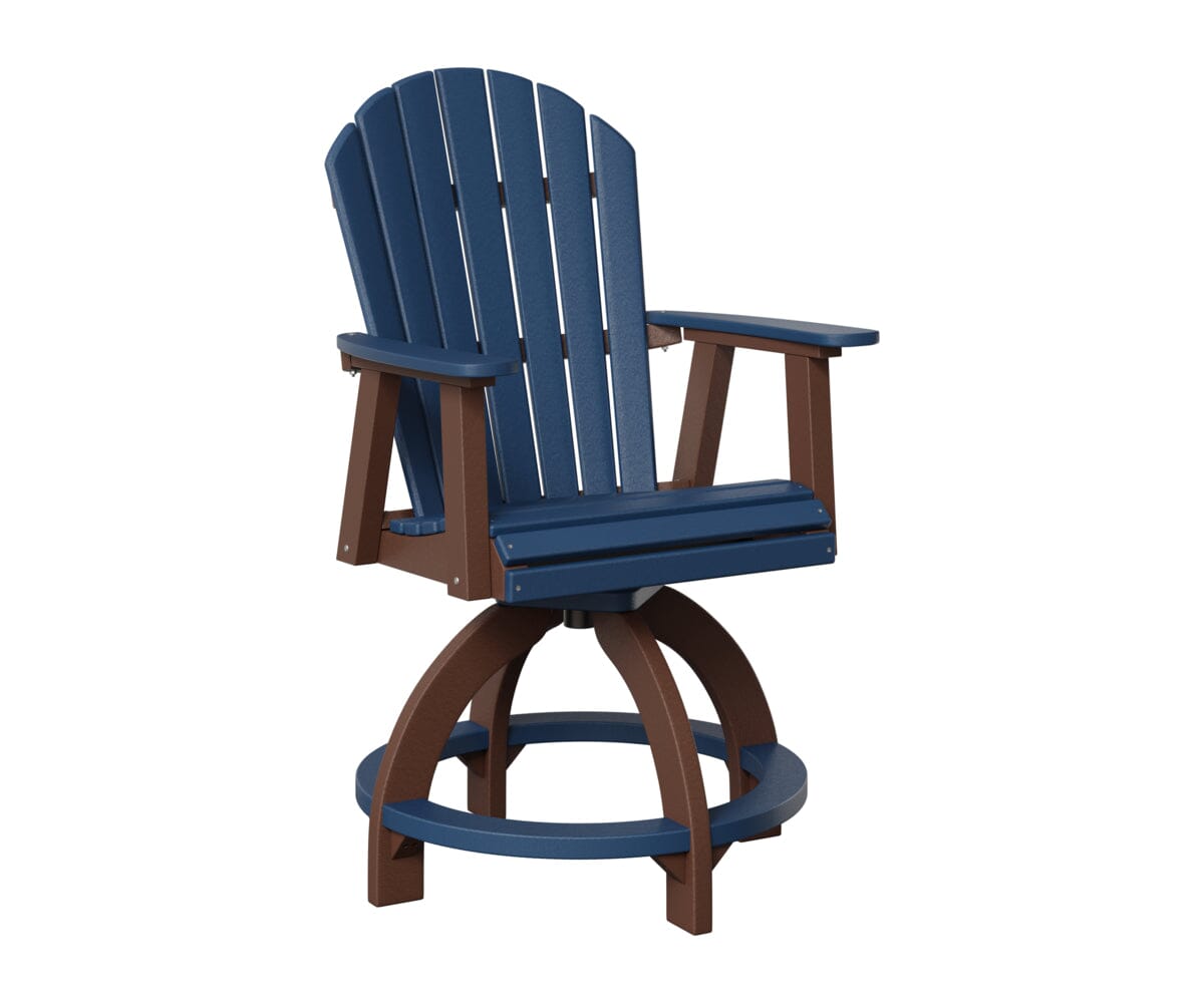 Comfo-Back Swivel Counter Chair Rockwood Outdoor Furniture Navy Blue Chocolate Brown 