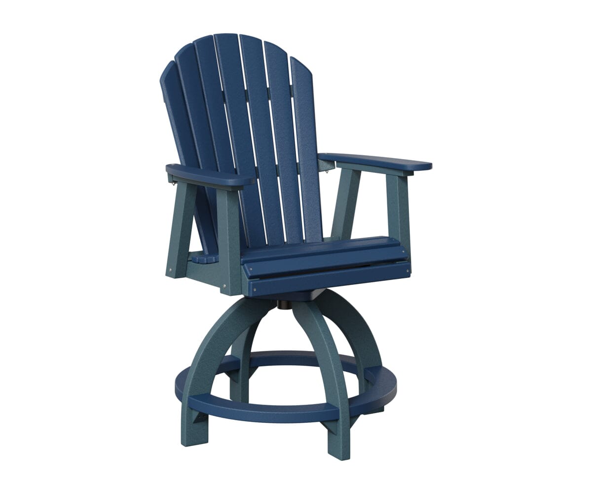 Comfo-Back Swivel Counter Chair Rockwood Outdoor Furniture Navy Blue Slate 