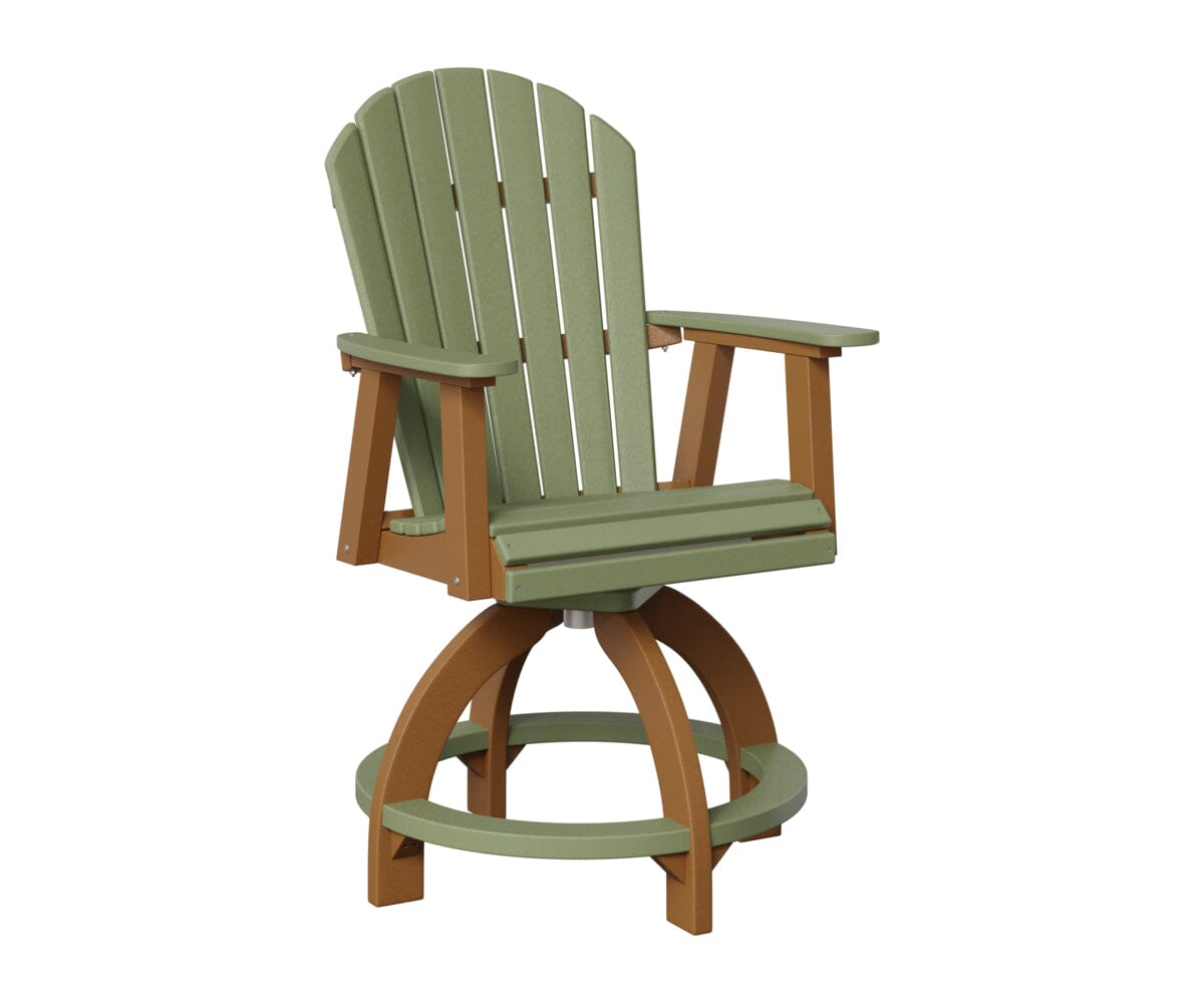 Comfo-Back Swivel Counter Chair Rockwood Outdoor Furniture Sage Cedar 