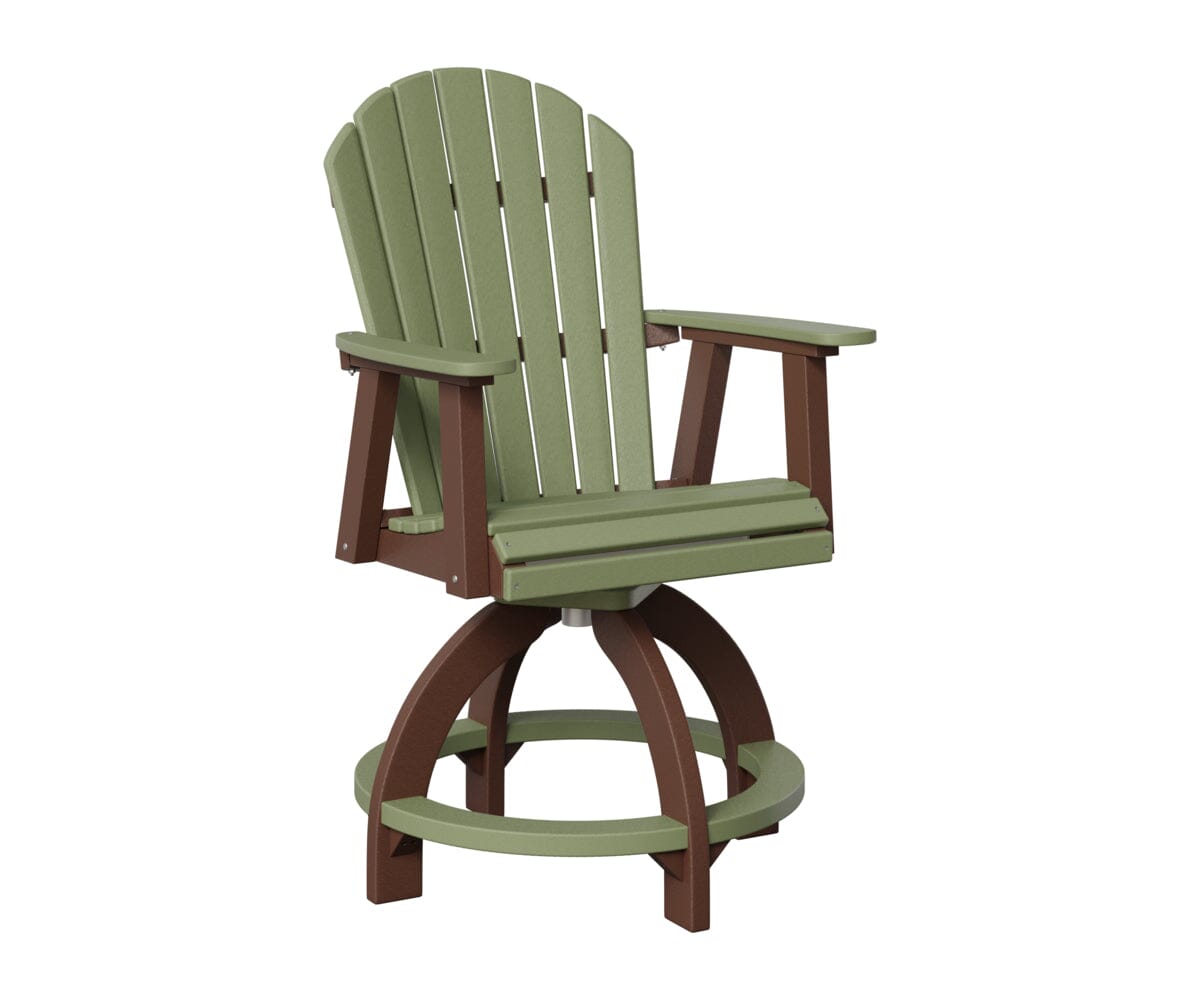 Comfo-Back Swivel Counter Chair Rockwood Outdoor Furniture Sage Chocolate Brown 