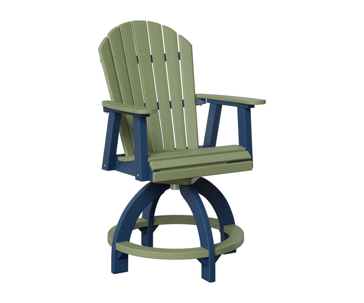 Comfo-Back Swivel Counter Chair Rockwood Outdoor Furniture Sage Navy Blue 