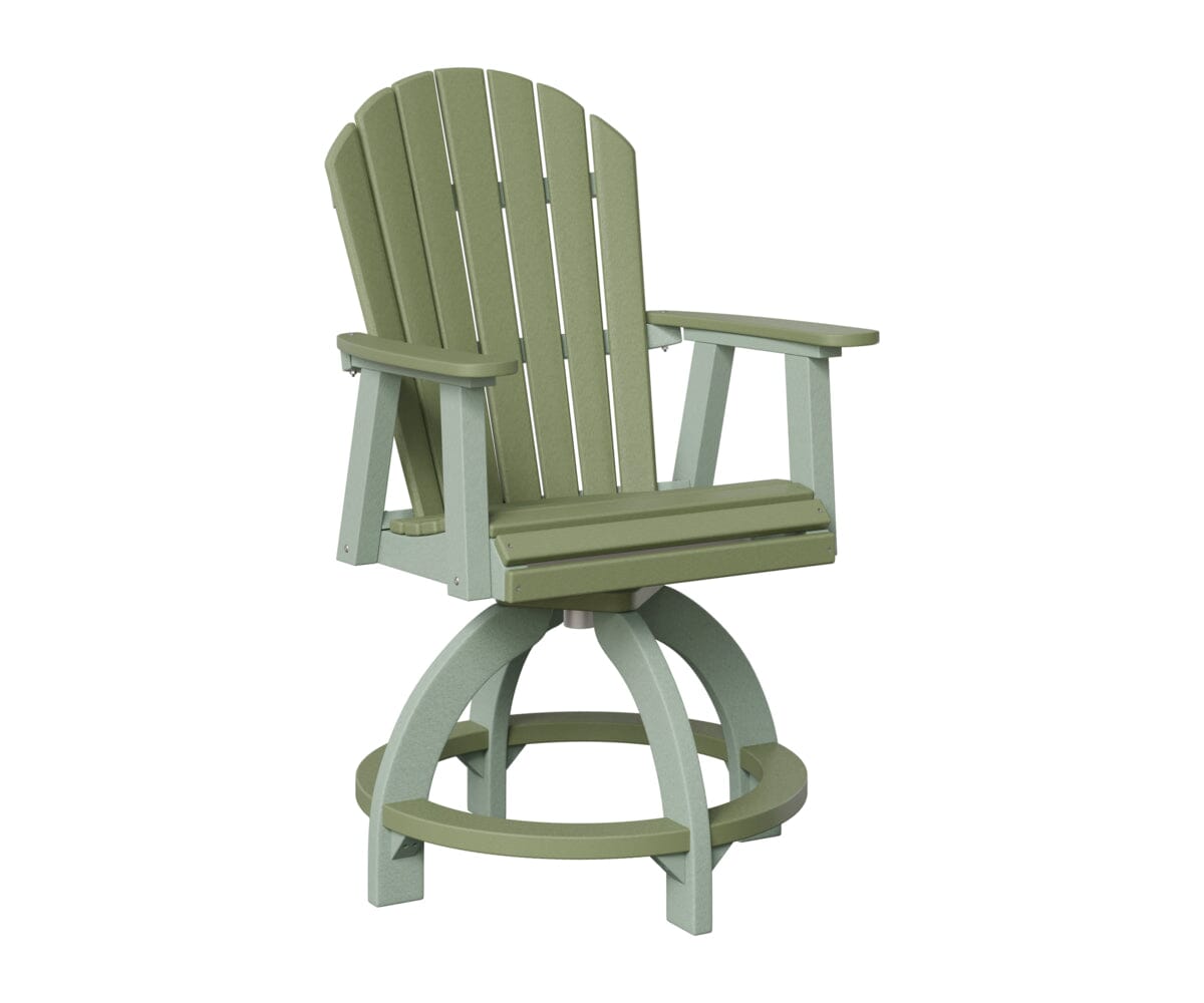 Comfo-Back Swivel Counter Chair Rockwood Outdoor Furniture Sage Seafoam 