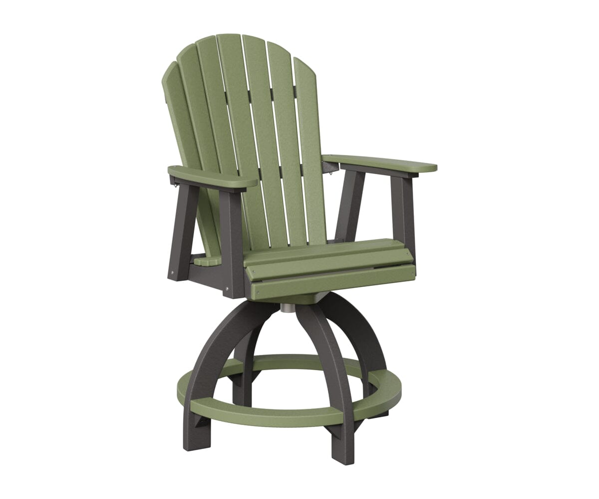Comfo-Back Swivel Counter Chair Rockwood Outdoor Furniture Sage Smoke Gray 