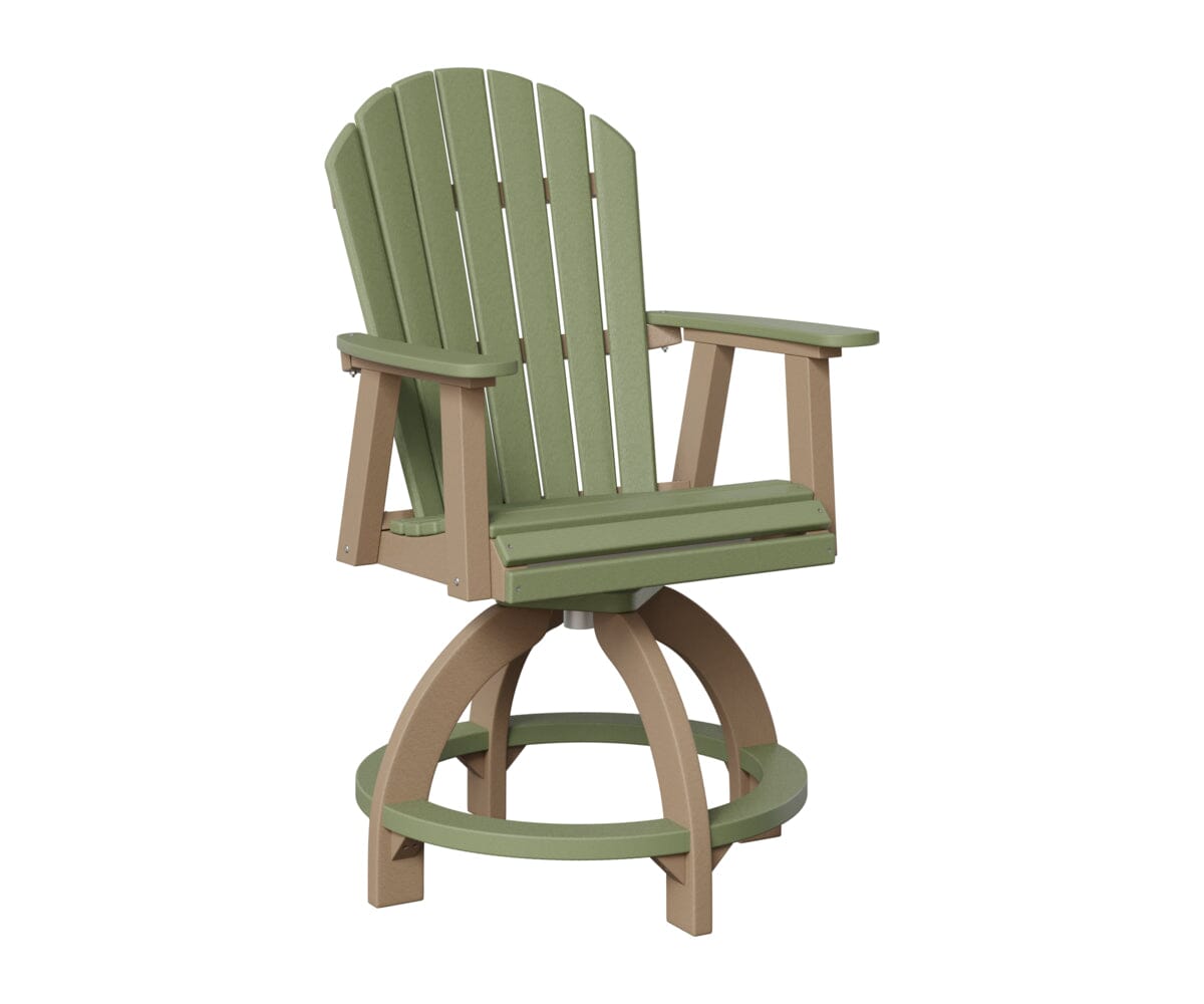 Comfo-Back Swivel Counter Chair Rockwood Outdoor Furniture Sage Weatherwood 