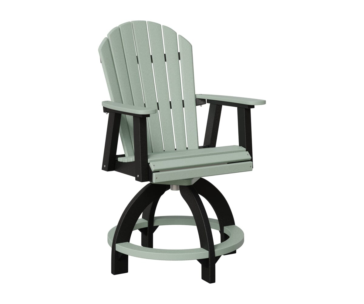 Comfo-Back Swivel Counter Chair Rockwood Outdoor Furniture Seafoam Black 