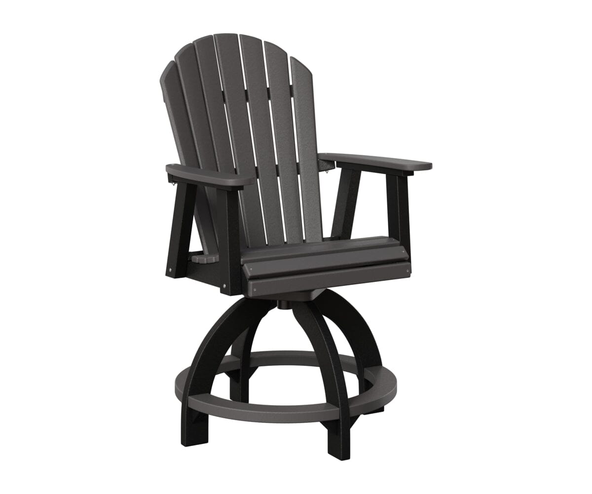 Comfo-Back Swivel Counter Chair Rockwood Outdoor Furniture Smoke Gray Black 