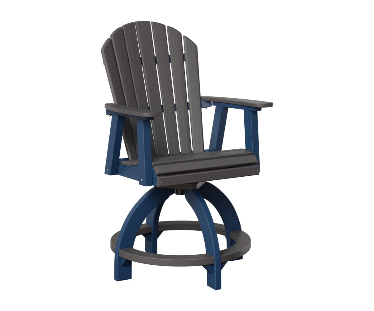 Comfo-Back Swivel Counter Chair Rockwood Outdoor Furniture Smoke Gray Navy Blue 