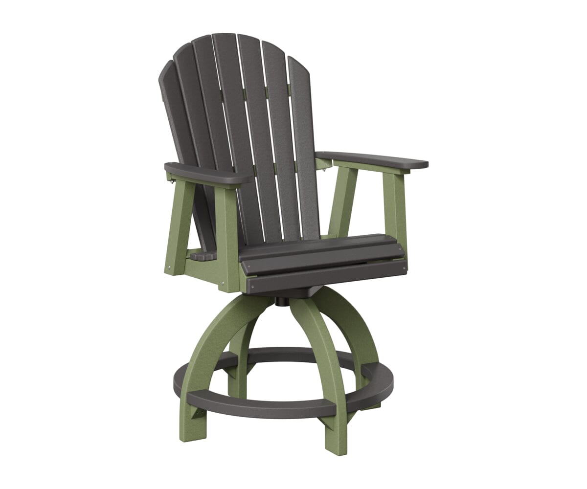 Comfo-Back Swivel Counter Chair Rockwood Outdoor Furniture Smoke Gray Sage 